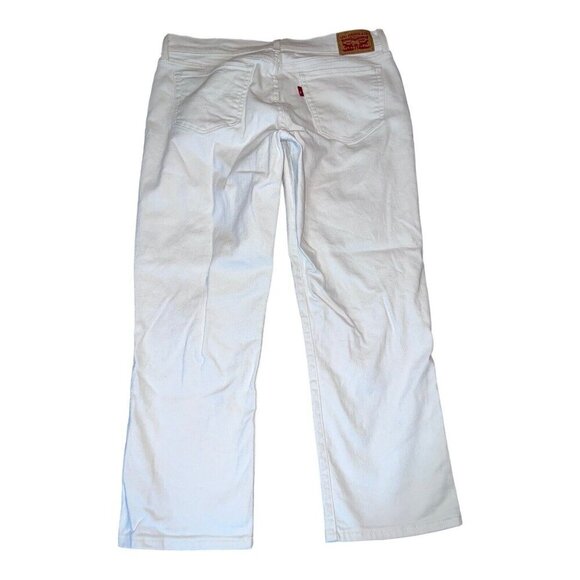 LEVI'S Womens White Stretch Denim Classic Straight Leg Jeans Size 29 - Picture 3 of 10
